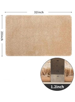 TYCOM Bathroom Rugs Bath Mat 40 BY 60 CM Non-Slip Fluffy Soft Plush Microfiber Shower Carpet Rug Machine Washable Quick Dry Ultra Bath Mats for Tub Bathroom and Shower Beige.  - Image 2