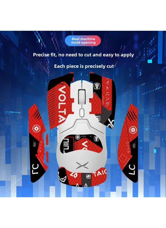 Generic Suitable For Colorful M800 Mouse Anti-slip Sticker Full Bag With Back Sticker M800PRO Lizard Skin Sweat-absorbent Breathable Batch Hair-Color:Colorful M800PRO-SY-037 White Gundam/White Diamond-All Inclusive  - Image 5