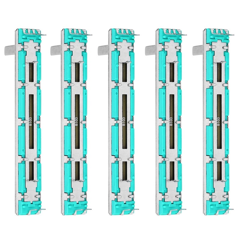 5 Pcs Slide Potentiometer B10K - Durable Straight Mixer Fader, Low Noise Adjustment for Versatile Applications in Audio and Video Controls - Image 1