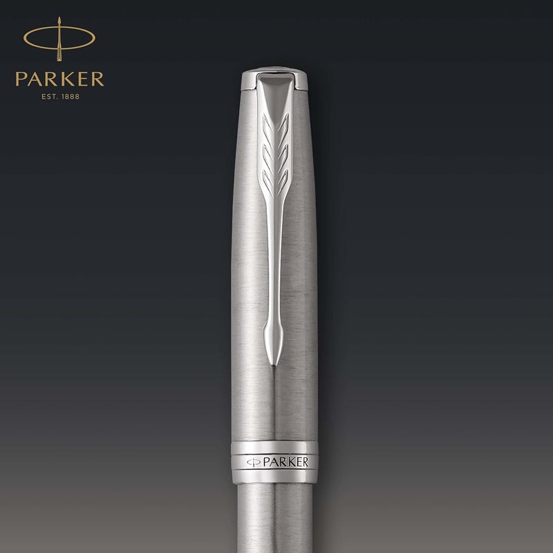 PARKER Sonnet Fountain Pen, Stainless Steel with Palladium Trim, Fine Nib - Image 4