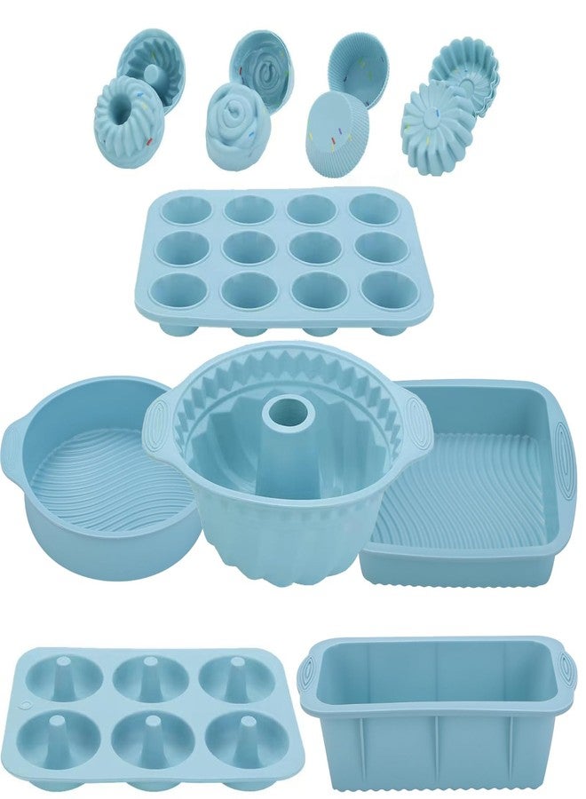 Ayedvan 30PCS Nonstick Silicone baking set,Silicone Cake Molds, Baking Sheet, Donut Pan for baking sets with 24 Pack Cupcake Mold Baking Cups - Image 1