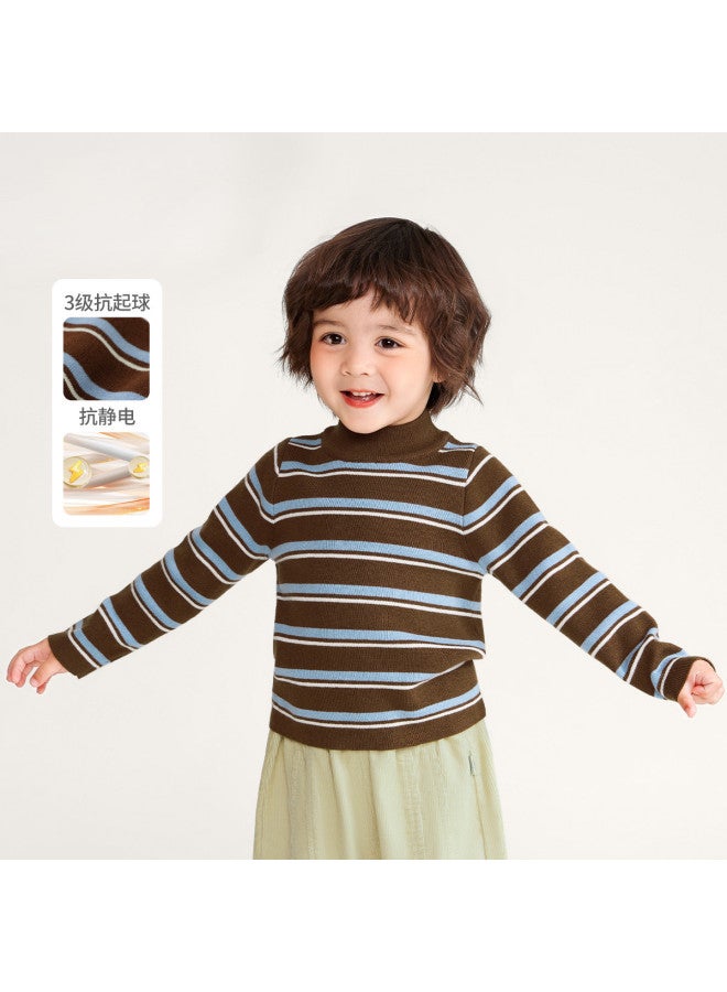 Base Layer Sweater Autumn Winter Children's Knitted Sweater Baby Warm Thickened Half-turtleneck Top - Image 2