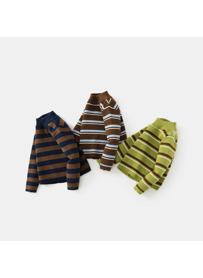 Base Layer Sweater Autumn Winter Children's Knitted Sweater Baby Warm Thickened Half-turtleneck Top - Image 4
