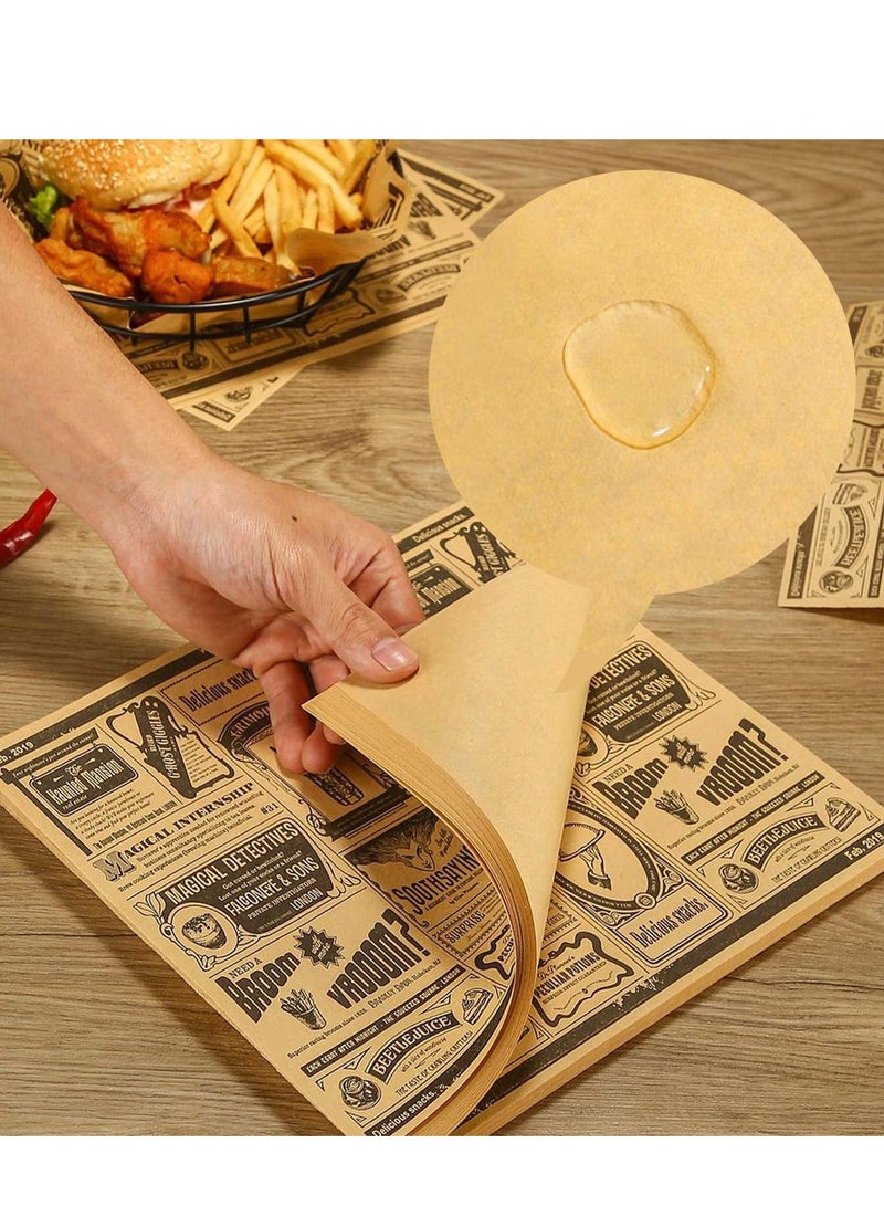 200 Pcs Parchment Paper, Wax Paper Sheets Sandwich Wrapping Paper, Square Baking Parchments Wrapping Tissue, Greaseproof Non-Stick Packaging Paper for Picnic, Party, Restaurants - Image 3