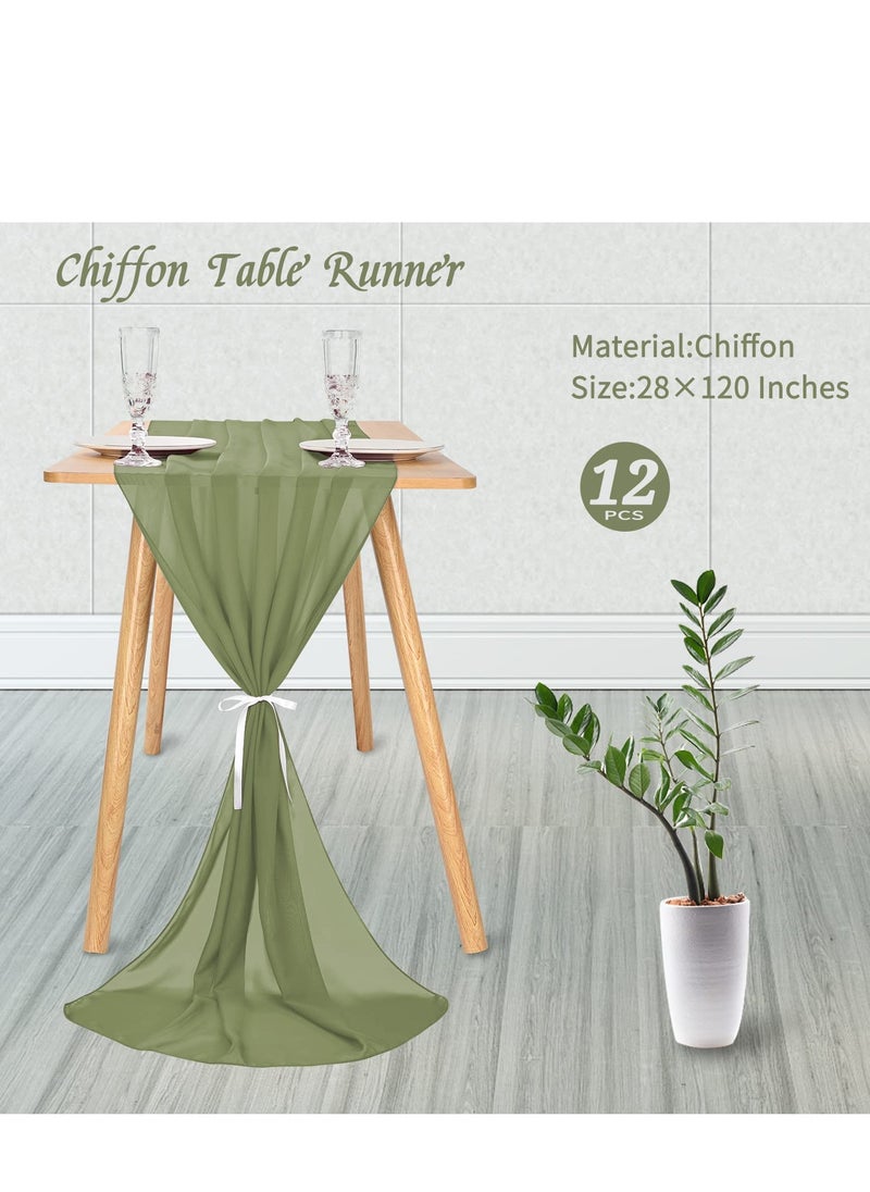 Dusty Rose 10FT Chiffon Table Runner 27x120 Inches Romantic Sheer Fabric for Wedding Decorations Baby Shower Bridal and Birthday Party Cake Tulle Drapery
