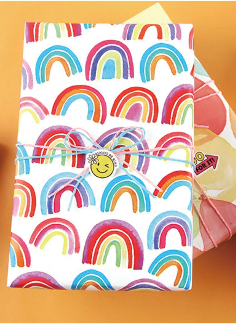 SARAOONT - 6 Pattern 6 Piece 50x70 cm Gift Wrap Paper Assortment with 1 Red Color 10 Meter Ribbon and 1 Transparent Tape - Create Beautifully Wrapped Gifts for Every - Image 1