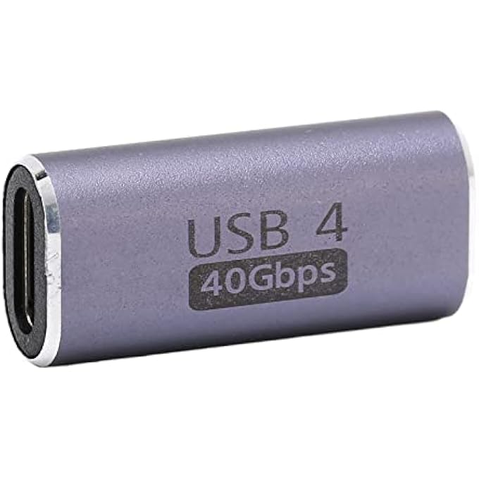 rayihni محول USB C أنثى إلى أنثى، موصل نوع C 40GBPS 100W موصل موسع أنثى إلى أنثى، لجهاز لوحي هاتف محمول، يدعم 8K@120HZ (نوع مستقيم) - Image 1
