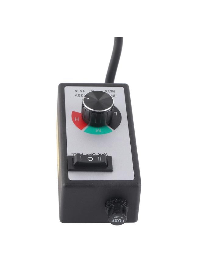 Loquat Fan Speed Controller Plastic Vent Blower Speed Adjuster 1500W Exhaust Fan Speed Controller Replacement for Home Industry US 100-120V - Image 4