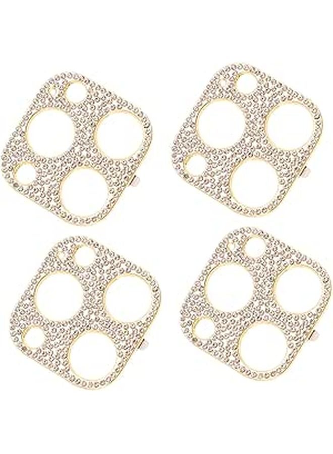 4Pcs Gold Camera Lens Protector Diamond Cover Scratch Resistant Easy Installation - Image 1