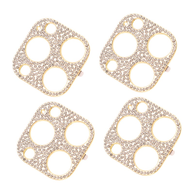 4Pcs Gold Camera Lens Protector Diamond Cover Scratch Resistant Easy Installation - Image 2