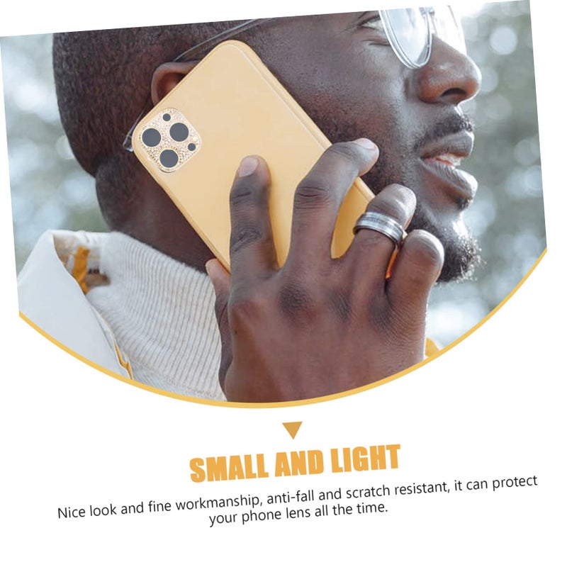 4Pcs Gold Camera Lens Protector Diamond Cover Scratch Resistant Easy Installation - Image 4