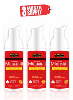 Minoxidil Gold Edition Foam – The Ultimate Hair Loss Solution Red- Pack of 3
