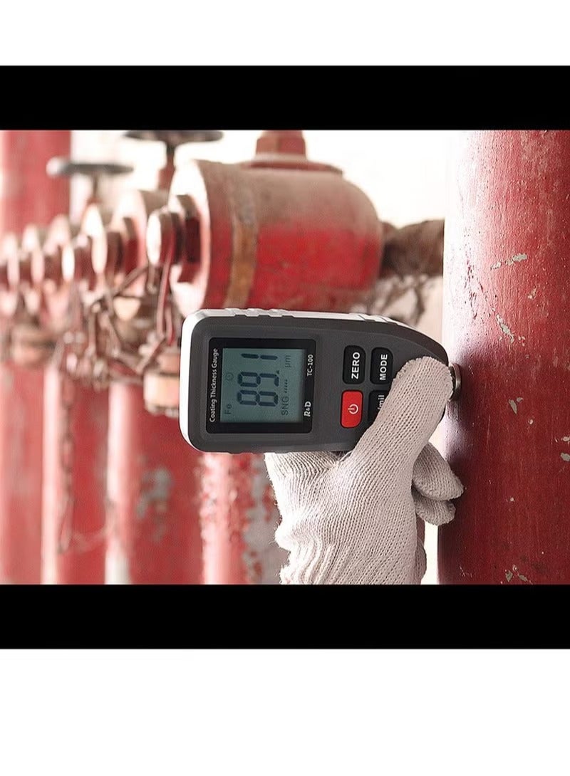 R&D Paint Thickness Gauge TC100 Car Coating Thickness Gauge with Iron and Aluminum Calibration Plates Paint Thickness Gauge for Used Car Buyers Measure the Original Car Coating Car Paint Thickness Gauge - Image 5