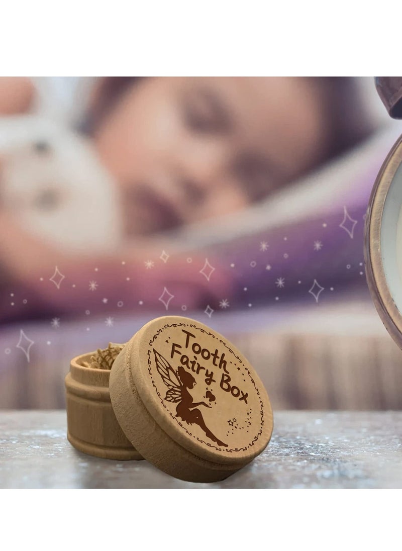 SYOSI - 3 Wooden Tooth Fairy Boxes for Boys and Girls - Tooth Keepsake Boxes for Lost Teeth - Ideal Birthday Presents for Baby Toddlers - Image 1