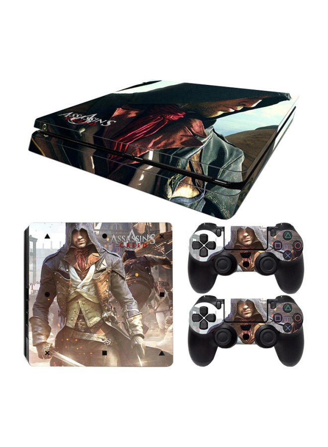 Flash Hawk 3-Piece Assassin's Creed Printed Gaming Console And Controller Sticker Set For PlayStation 4 (PS4)