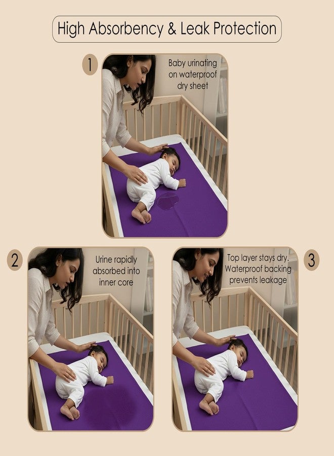 BabyMoo Changeable Dry Sheet I Water-Resistant Bed Protector Sheet I Baby Water Proof Dry Sheet (1, Amethyst, Large) - Image 4