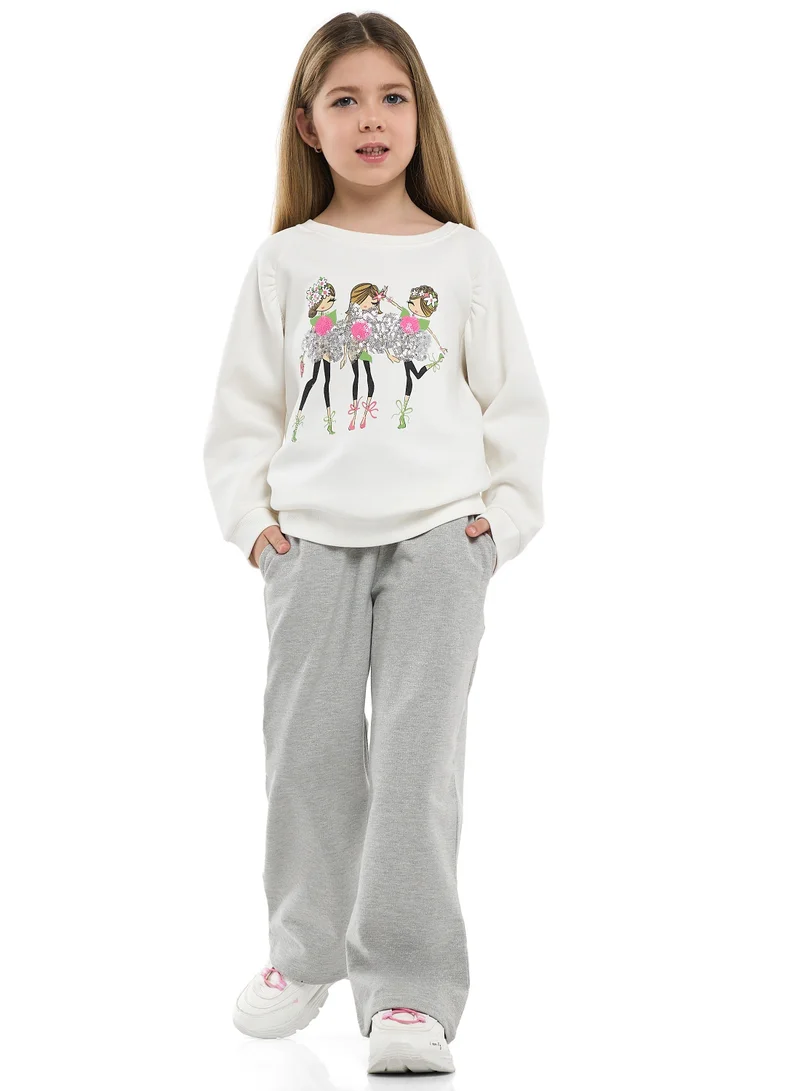 victor and jane Girls Ballet Friends Fleece Tracksuit – 2-Piece Set