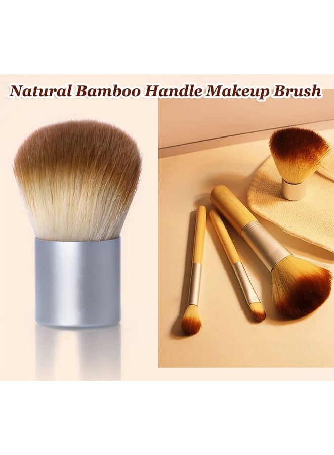 AKOAK 4 Pcs Set Natural Bamboo Handle Makeup Brushwith A Storage Bagvery Suitable For Travelblush Powder Eye Shadow Brush Setbeauty Tools - Image 4