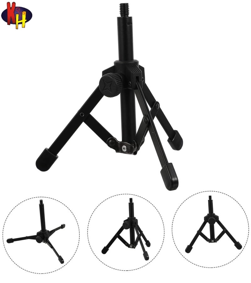 kh Desktop Microphone Stand Tripod, Foldable Mic Mount for Computer Table, Adjustable Height with Mic Clip, Stable and Portable Desktop Mic Holder for Podcasting, Streaming, Voice Recording - Image 2