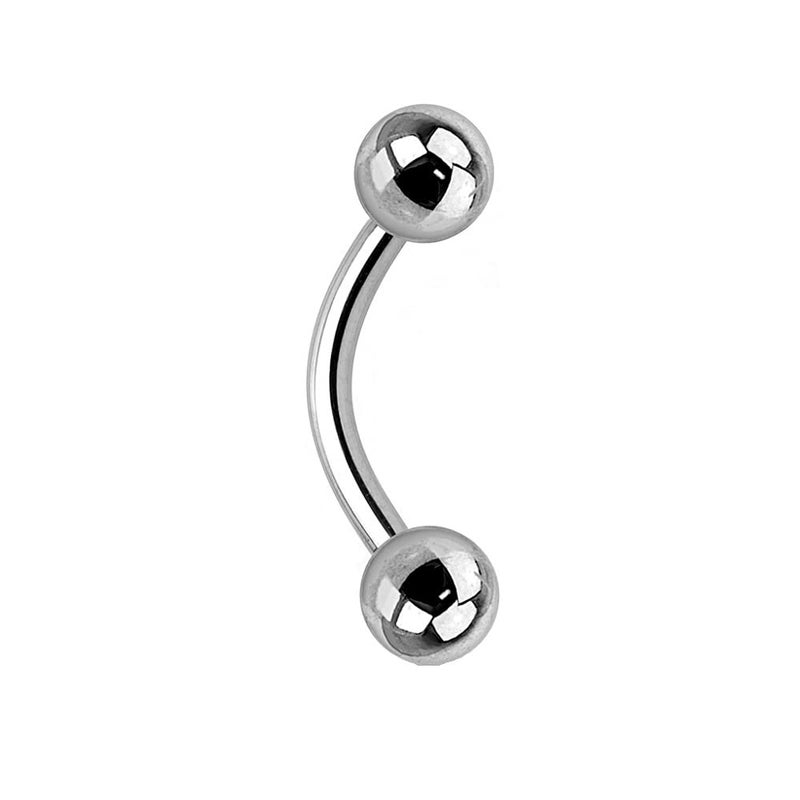 Pierced Owl - Internally Threaded Implant Grade 23 Solid Titanium Curved Barbells, Sold by Piece (14GA - 10mm (3/8") - 3mm Ball Size) - Image 1