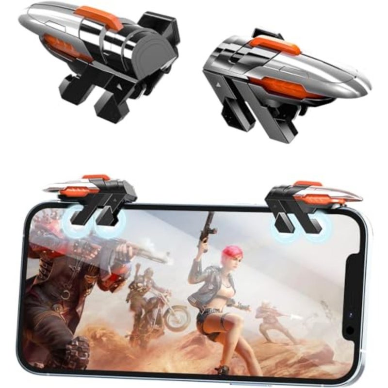 Mobile Gaming FPS Triggers Joystick Shoot Aim Buttons Zero Latency Game for Touch Screen Cellphone Controller Compatible with Call of Duty Warzone, PUBG, Free Fire, Android and iPhone 1 Pair - Image 1