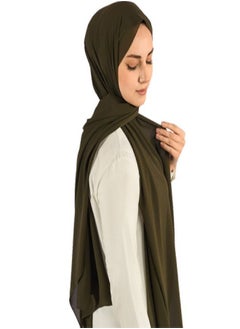 حجاب من فتاه - اسكارف - طرحة شيفون كريب مقاس مناسب - كاكي أخضر