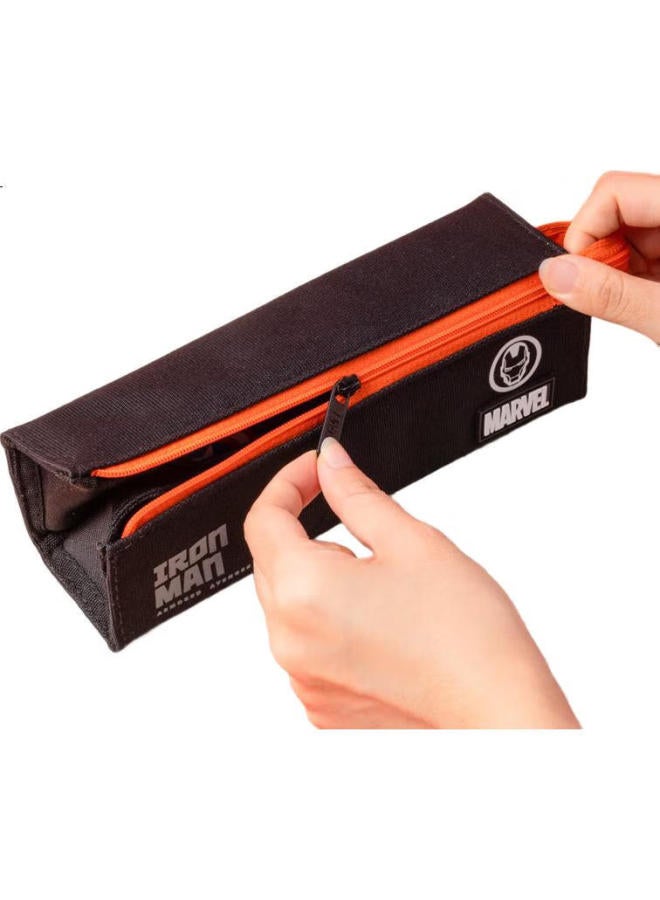 Disney Student Pencil Case, Large Capacity Stylish Children'S Stationery Storage Bag For Boys, Elementary School Student School Supplies Pencil Case, Marvel Orange Black Ma45368B2-6 - Image 3