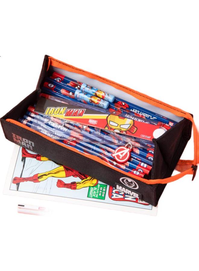 Disney Student Pencil Case, Large Capacity Stylish Children'S Stationery Storage Bag For Boys, Elementary School Student School Supplies Pencil Case, Marvel Orange Black Ma45368B2-6 - Image 2