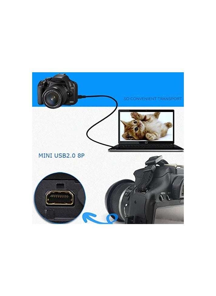 erorex - Replacement Camera Transfer Data Sync Charger Cable Charging Cord Compatible with Panasonic Lumix Camera DMC-G7 DMC-S5 DMC-ZS25 DMC-TZ35 ZS40 ZS50 TS30 SZ3 TZ8 TZ11 TZ15 TZ24 F2 FH25 FH4 FH5 & More - Image 1