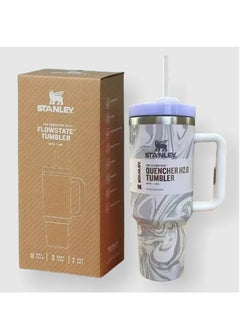 Stanley Quencher H2.0 40oz Vacuum Insulated Tumbler – Rose Quartz Swirl, Travel Mug with Leakproof FlowState Lid & Reusable Straw, Double-Walled Insulation Keeps Drinks Hot for 7 Hours & Cold for 24 Hours, Durable, Eco-Friendly & Stylish Hydration Solution  - Image 3