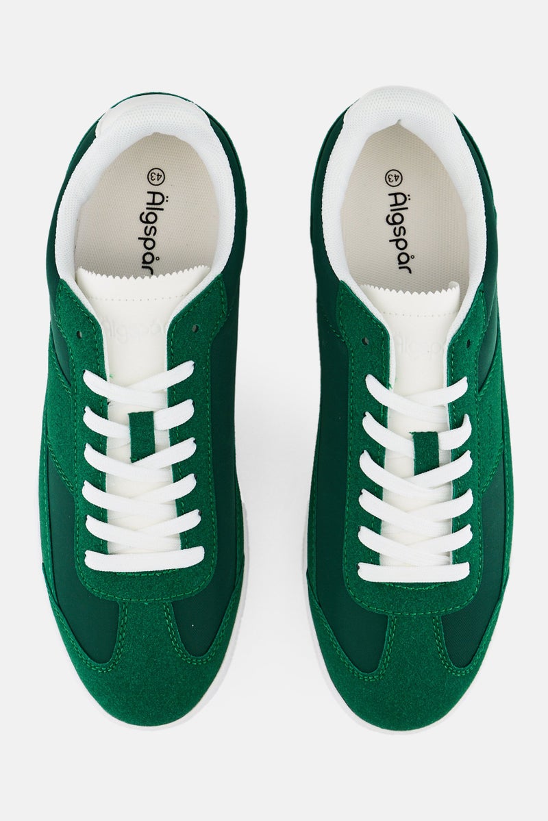 Algspar Men Suede Lace Up Shoes, Green - Image 4