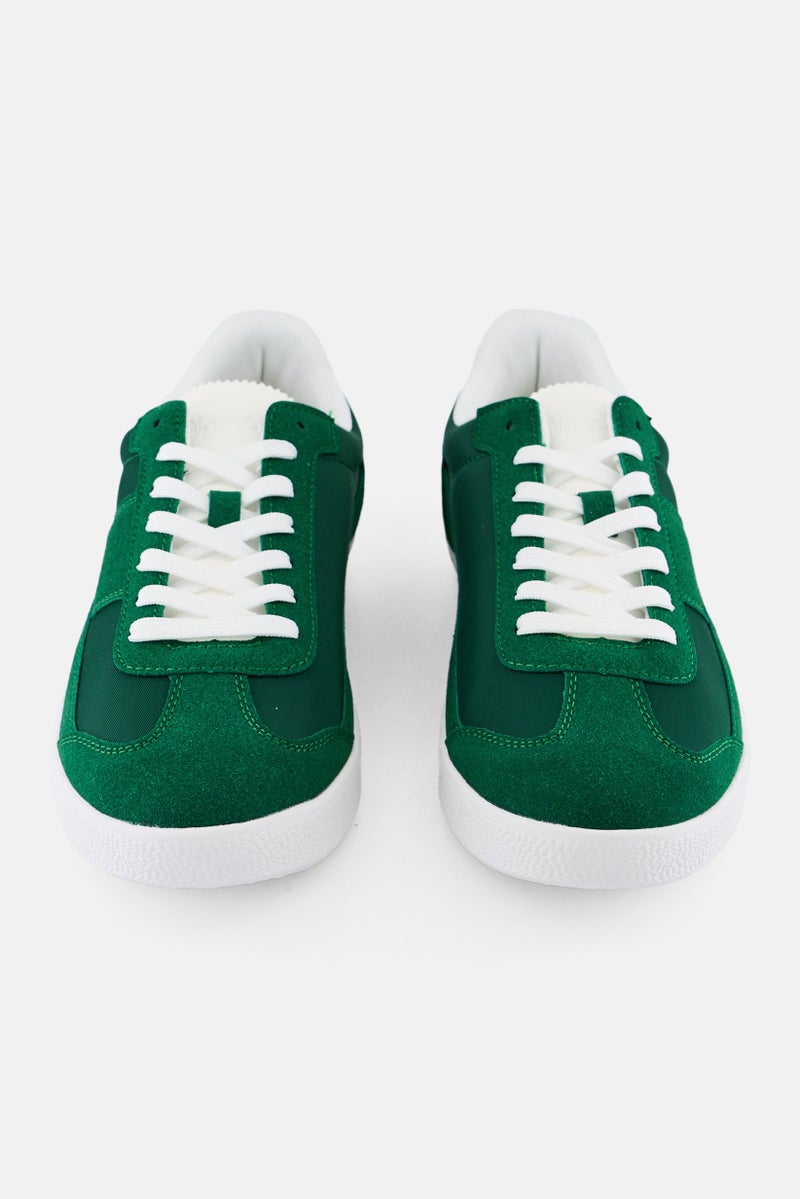 Algspar Men Suede Lace Up Shoes, Green - Image 2