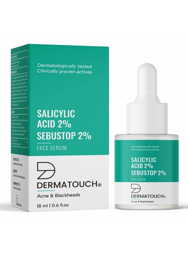 DERMATOUCH DERMATOUCH Salicylic Acid 2% Sebustop w/w 2% Face Serum | For Acne & Blackheads | Specially for Acne-prone & Oily Skin | 18ml  - Image 1