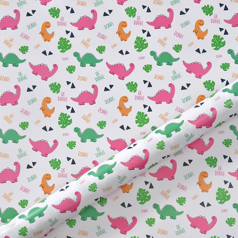 6 Sheets Dinosaur Animal Gift Wrapping Paper Set with Accessories, 70cm x 50cm Holiday Birthday Christmas Party Gift Wrap for Kids, Children's Day, Wedding, DIY Gift Box Decoration - Image 2