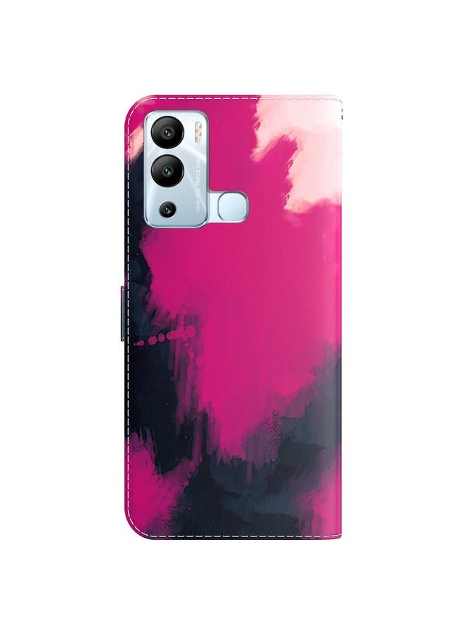 اس-توب جراب لهاتف Infinix Hot 12i بنمط ألوان مائية، جراب جلدي قابل للطي أفقيًا - Image 3