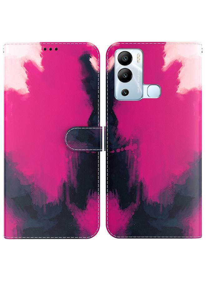 اس-توب جراب لهاتف Infinix Hot 12i بنمط ألوان مائية، جراب جلدي قابل للطي أفقيًا - Image 1