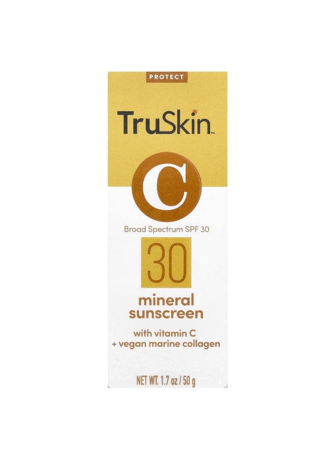 TruSkin TruSkin, Mineral Sunscreen with Vitamin C + Vegan Marine Collagen, SPF 30, 1.7 oz (50 g)  - Image 2
