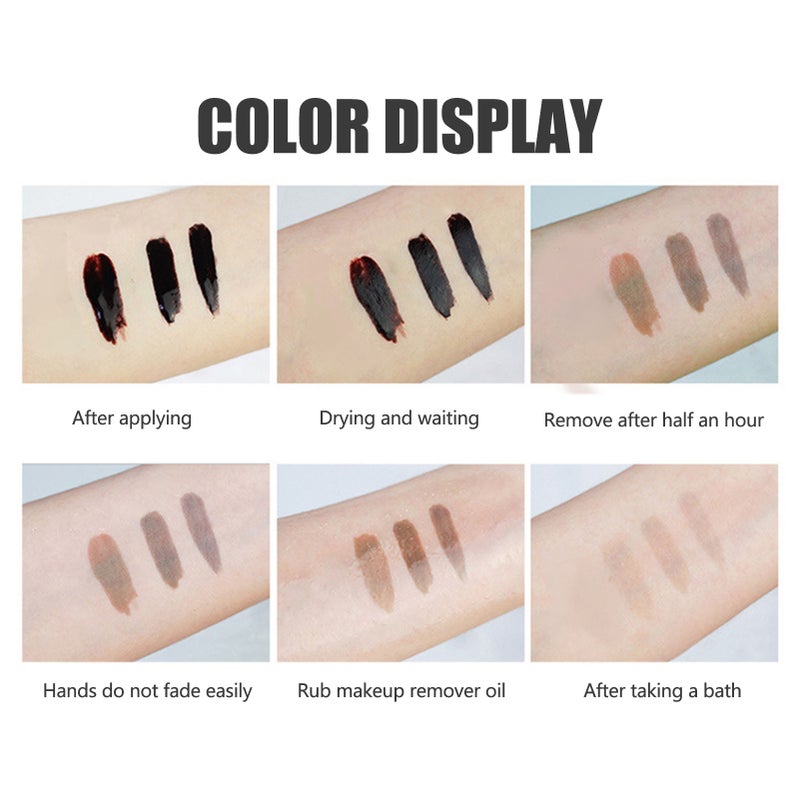 Semi-Permanent Tear Eyebrow Dye Cream Waterproof Sweatproof Natural Last-Long ColorStay Eyebrow Cream With 3 Brow Template - Image 4