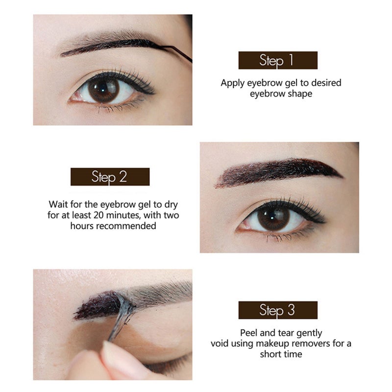 Semi-Permanent Tear Eyebrow Dye Cream Waterproof Sweatproof Natural Last-Long ColorStay Eyebrow Cream With 3 Brow Template - Image 3