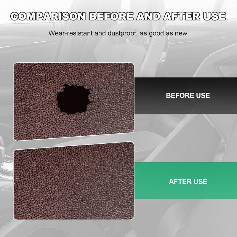 FSTURIOS 2 PCS Leather Repair Patch Tape, 4 x 8 Inch PU Vinyl Repair Patches for Car Upholstery Seat, Waterproof Self Adhesive Leather Tape Repair Kit for Furniture Couches Chairs (Dark Brown) - Image 4