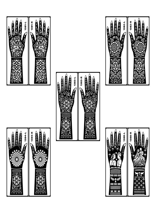 Komstec Full Hand Combo Mehndi Stencil Sticker with Traditional for Special Occasions - Image 2