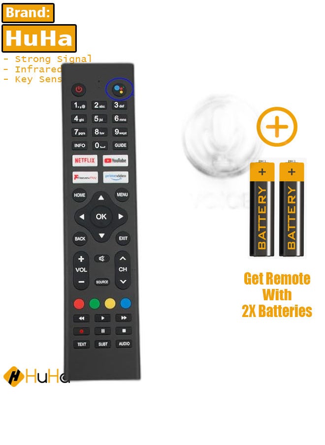 HuHa - New Replacement Remote Control, Remote Control Fit, Universal Remote Control Compatible with RCA TV RTA3201 RTA4302 RTAU6504 RTA4002 RTAU5004 RTAQ5033 - Image 1