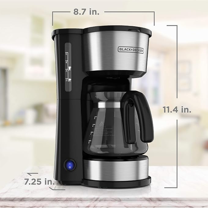 BLACK&DECKER CM0755S 4-in-1 5-Cup Coffee Station Coffeemaker, Stainless Steel - Image 3
