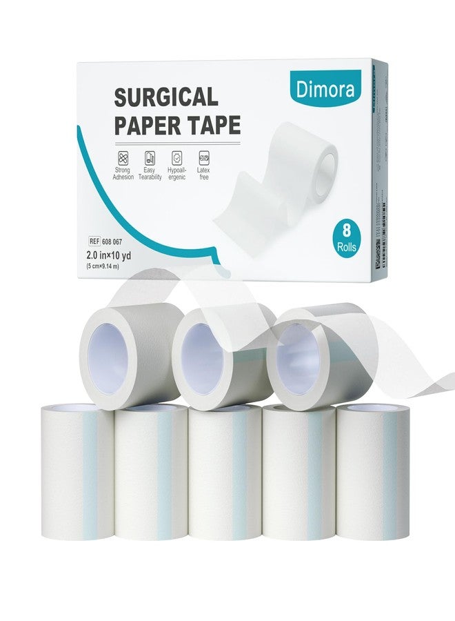 Dimora Soft Paper Surgical Tape 8 Rolls- Hypoallergenic Medical Tape for Sensitive Skin，Breathable First Aid Wound Tape with Pain-Free Removal, Secures Dressing and Medical Devices -2" x 10 Yards - Image 1