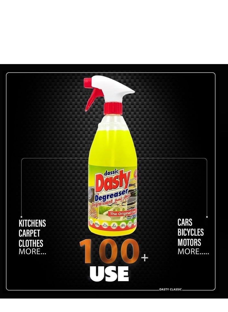Dasty Multipurpose Degreaser Spray 1000ml Heavy Duty Cleaner Oil Grease Remover Kitchen Oven Car Engine Bike Carpet Fabric Glass Ceramic All Purpose Cleaning Spray Trigger Bottle Fast Acting Stain Remover Liquid Cleaner - Image 4
