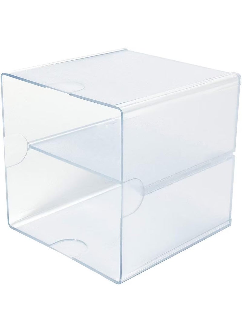 Deflecto Deflecto Stackable Divided Cube Organizer Desk and Craft Organizer Clear Removable Divider 6W x 6H x 6D 350701Small  - Image 3
