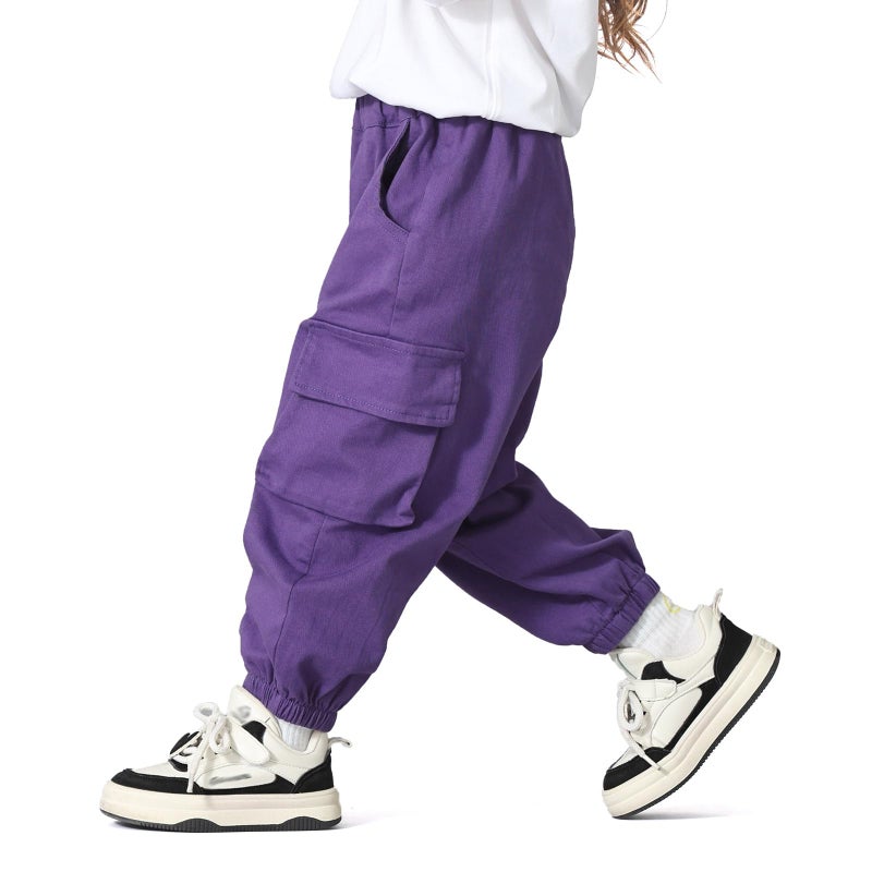 MINI PANDA Toddler Pants Girls&Boysï¼ŒStretch Twill Chino Toddler Pants Purple - Image 1