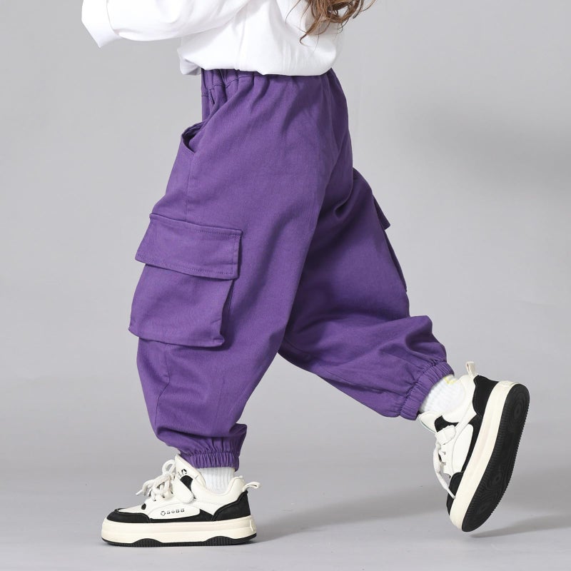 MINI PANDA Toddler Pants Girls&Boysï¼ŒStretch Twill Chino Toddler Pants Purple - Image 4