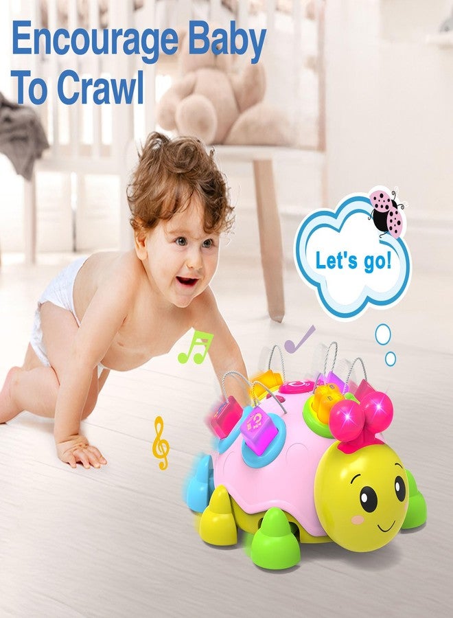 Holaxander Baby Musical Ladybug Crawling Toys,Baby Toy 6-12 Months with Light-up Music, Early Educational Learning Toy, Infant Gift Toys for 7 8 9 10 11 Months 1-2 Years Old Newborn Girls (Pink) - Image 4
