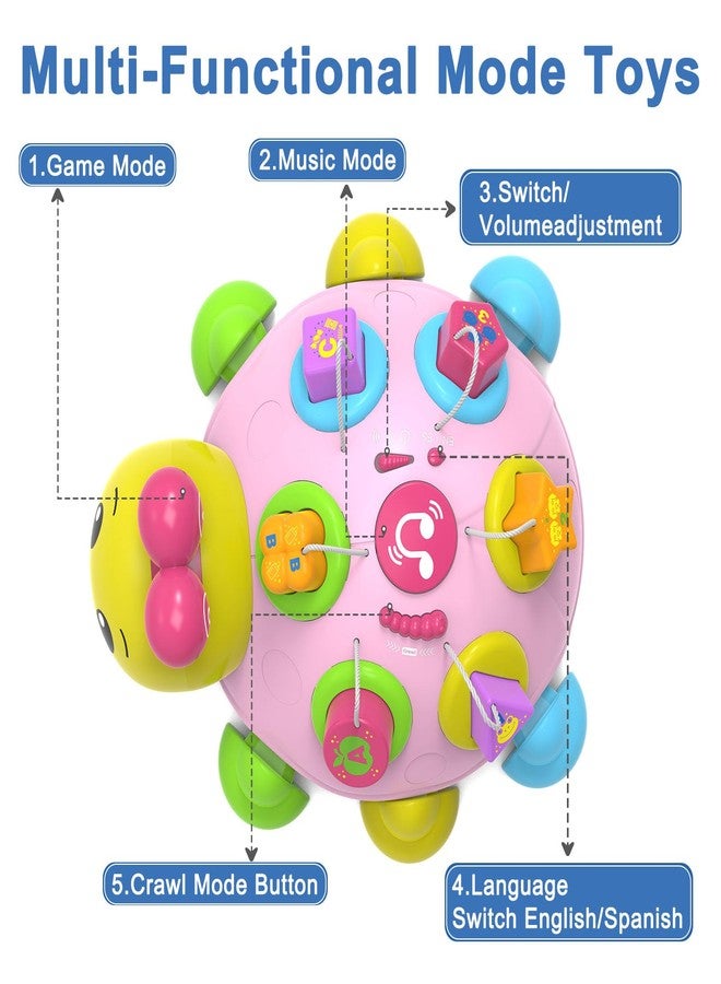 Holaxander Baby Musical Ladybug Crawling Toys,Baby Toy 6-12 Months with Light-up Music, Early Educational Learning Toy, Infant Gift Toys for 7 8 9 10 11 Months 1-2 Years Old Newborn Girls (Pink) - Image 3